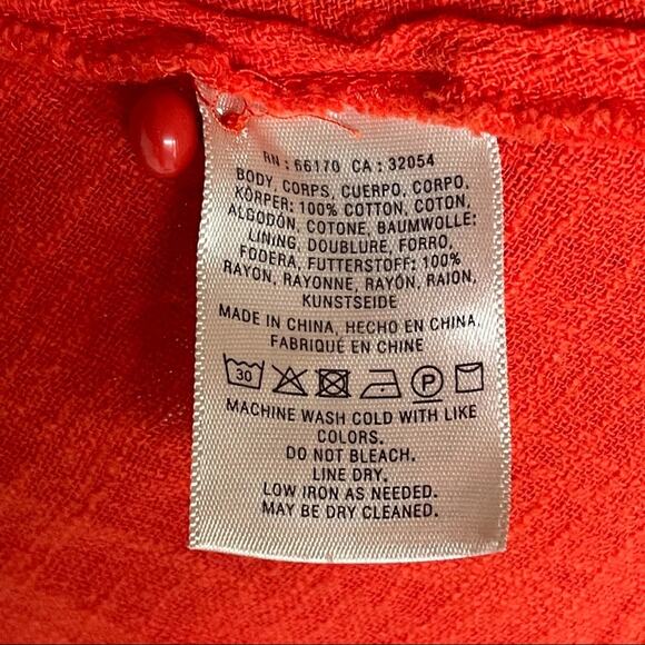 Anthropologie Maeve Cascade Tiered Shell Ruffle Valentine Red Women Size Small - Picture 8 of 8